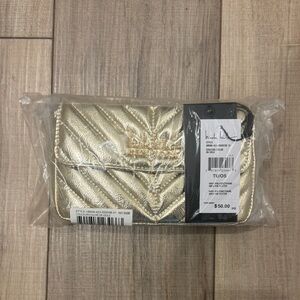 Nicole Miller Gold Quilted Clutch
